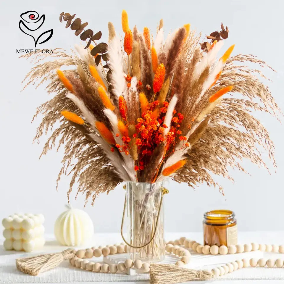 Dried Pampas Grass Bouquet - Autumn Rustic Home Decor