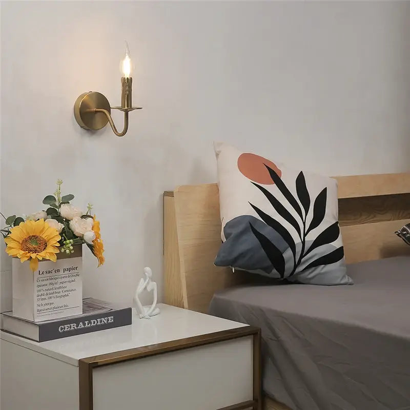 Nordic Candle Wall Sconce - Retro Bedside Reading Lamp | sitezone test 02