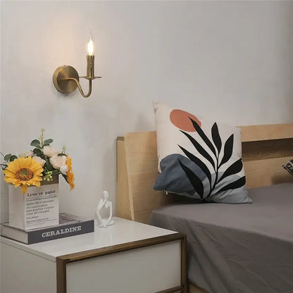 Nordic Candle Wall Sconce - Retro Bedside Reading Lamp | sitezone test 02