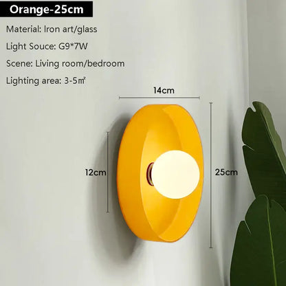 Minimalist Wall Lamp – Round Glass for Bedroom & Living Room