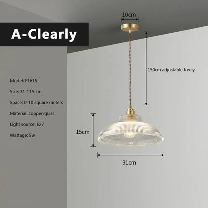 Retro Glass Pendant Light Nordic Home Decoration Lighting For Bedroom Bedside Living Dining Room 220V Hanging Illumination Lamps