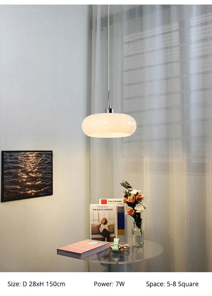 Orange Bauhaus Pendant Light | Glass & Steel