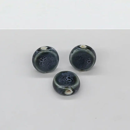 Ceramic Spacer Beads - 15x7mm Round Porcelain for Jewelry