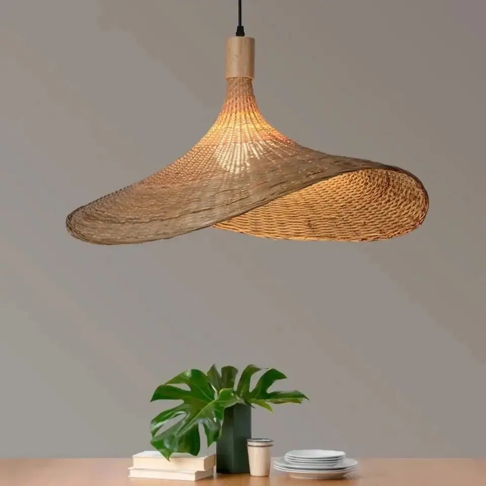Rattan Pendant Light – Natural Woven Shade, Dimmable
