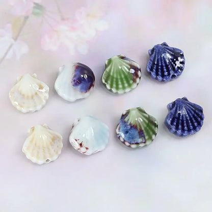 Ceramic Shell Beads - DIY Jewelry Making Charms