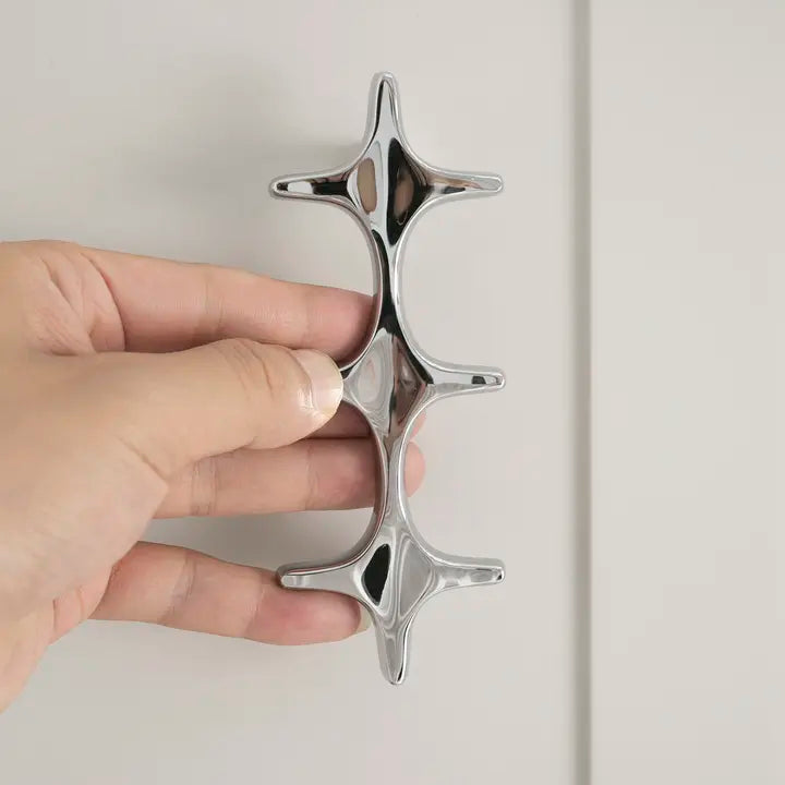 Chrome Cabinet Handle – Modern Cross Design for Drawers