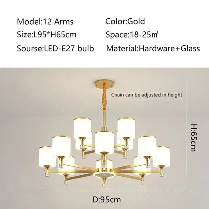 Modern Gold Chandelier - Luxury Lighting for Living Room