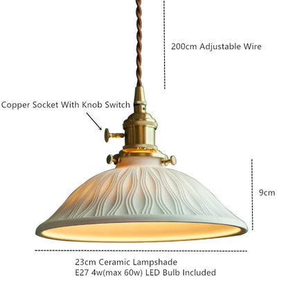 Ceramic Pendant Light - Japanese Style for Dining Room | sitezone test 02