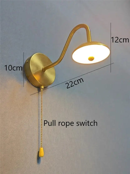 Golden Curved Wall Sconce – Plug-in LED for Bedroom | sitezone test 02