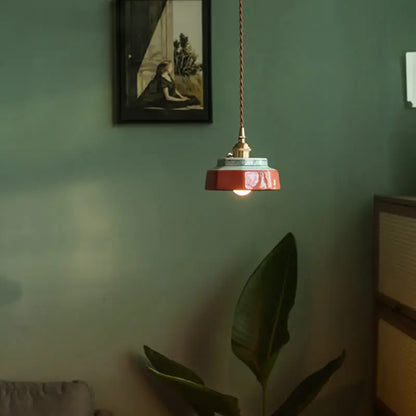 Vintage Ceramic Pendant Light - Hand-Painted Copper Finish | sitezone test 02