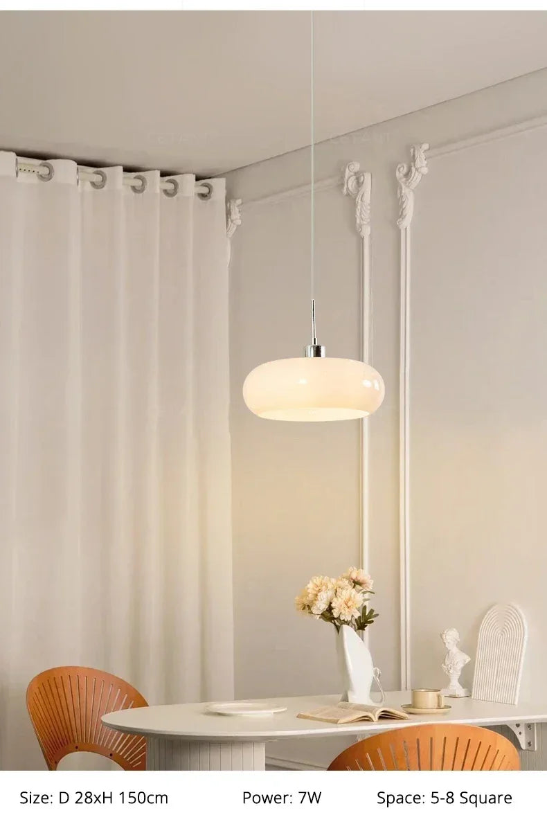 Orange Bauhaus Pendant Light | Glass & Steel