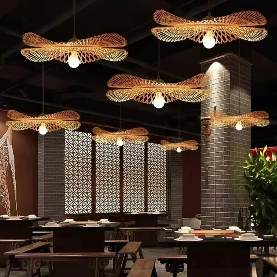 Rattan Chandelier - Handwoven for Cafe & Dining