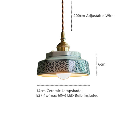 Vintage Ceramic Pendant Light - Hand-Painted Copper Finish | sitezone test 02