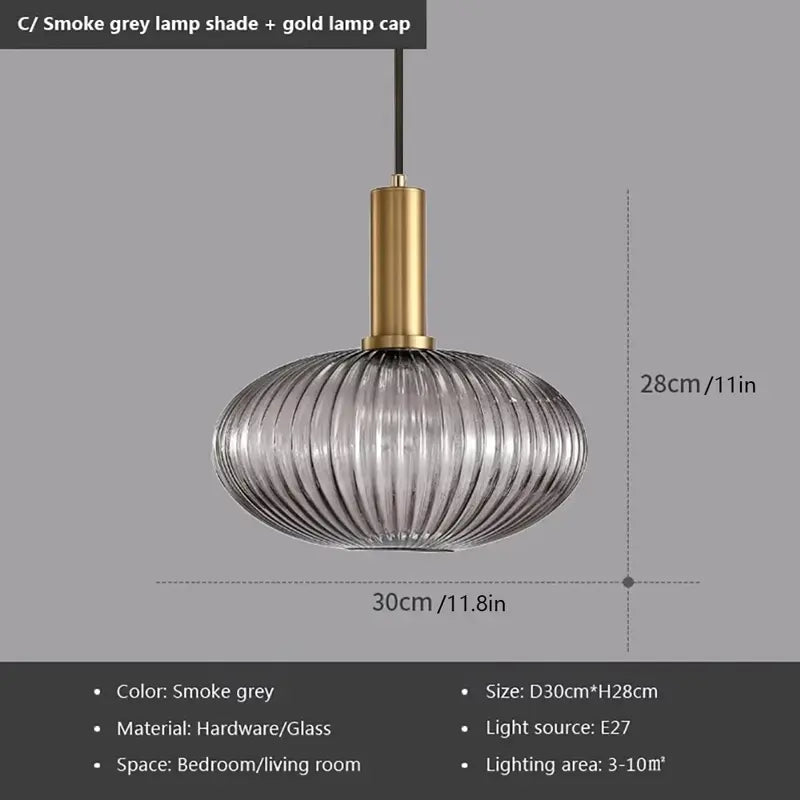 Glas Pendelleuchten E27 Rauchgrau für Küche Restaurant Esstisch Wohnzimmer Bar Front Home Decor Hängeleuchten
