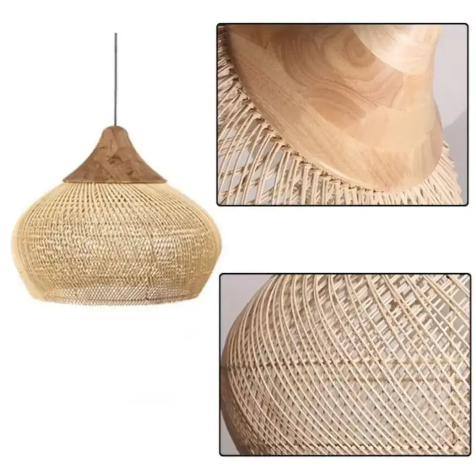 Rattan Pendant Light – Wabi-Sabi Style for Dining Room