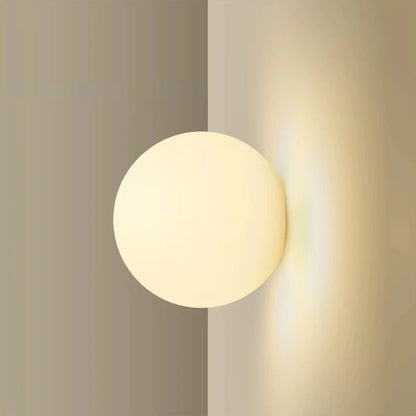 Ball Wall Light for Bedside | Milky White Round