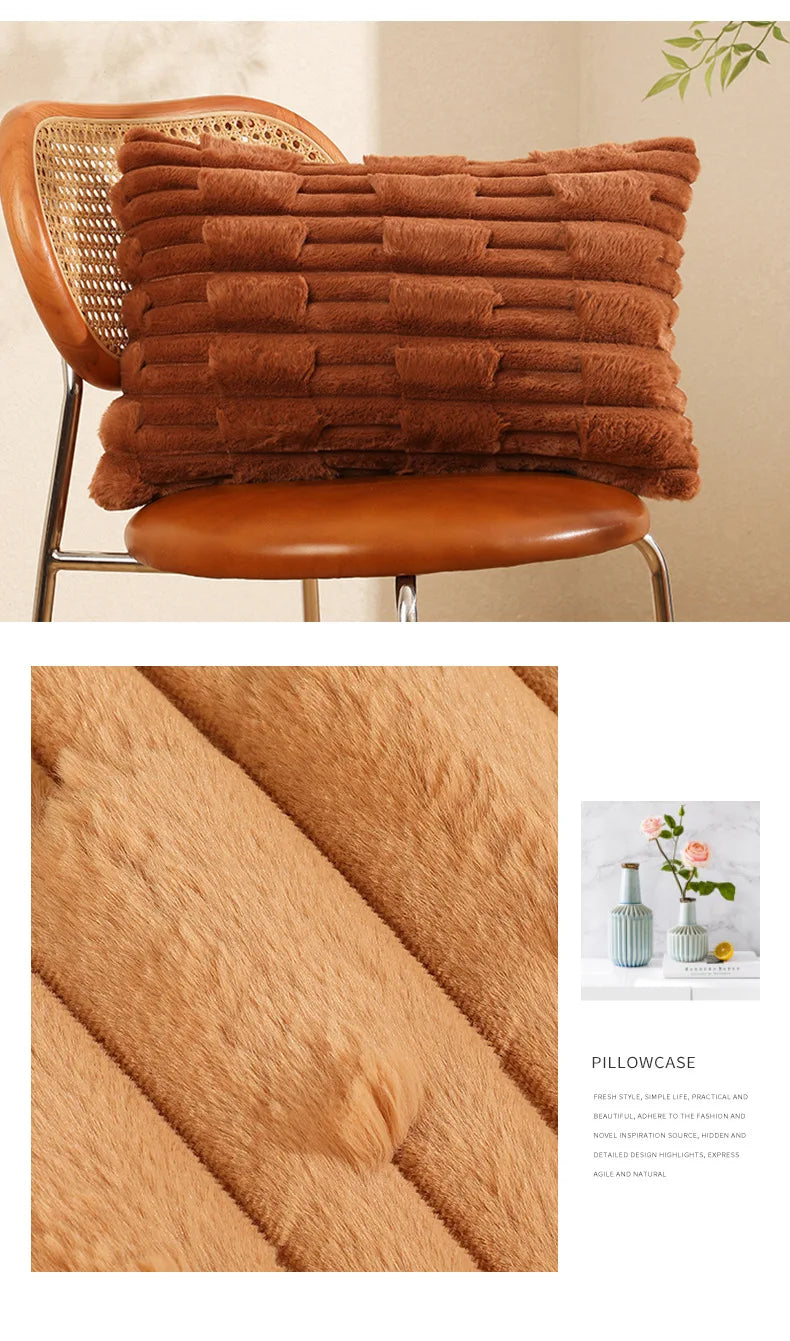 Plush Cushion Cover - Soft Sofa Pillow