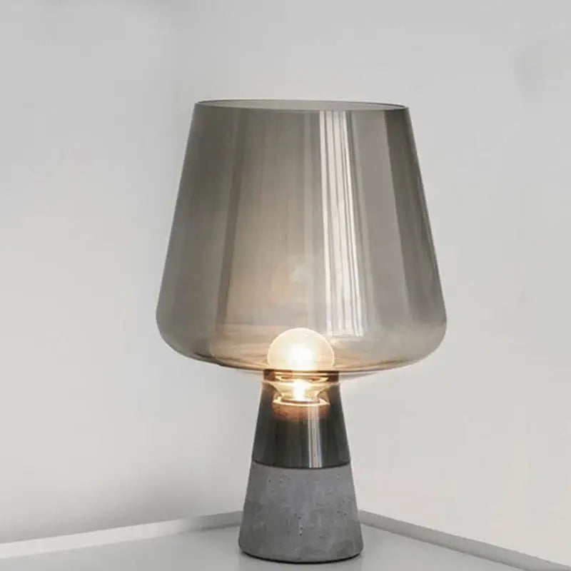 Modern Floor Lamp - Cement Base & Glass Shade | sitezone test 02