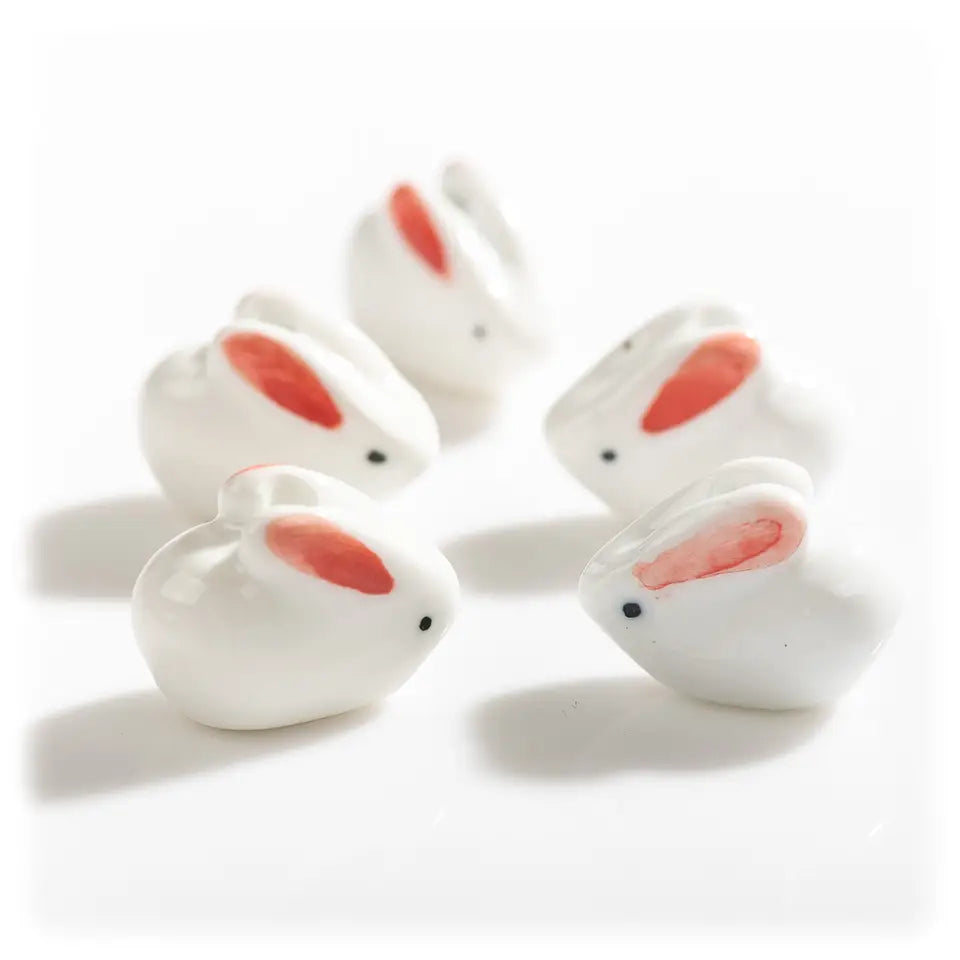 Hand-Painted Rabbit Pottery Beads - Unique Pendant Jewelry | sitezone test 02
