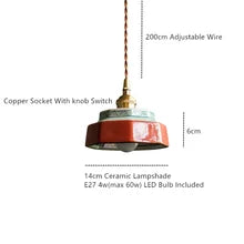 Vintage Ceramic Pendant Light - Hand-Painted Copper Finish | sitezone test 02