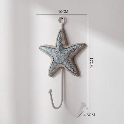 Starfish Wall Hook – Antique Blue, Coastal Charm