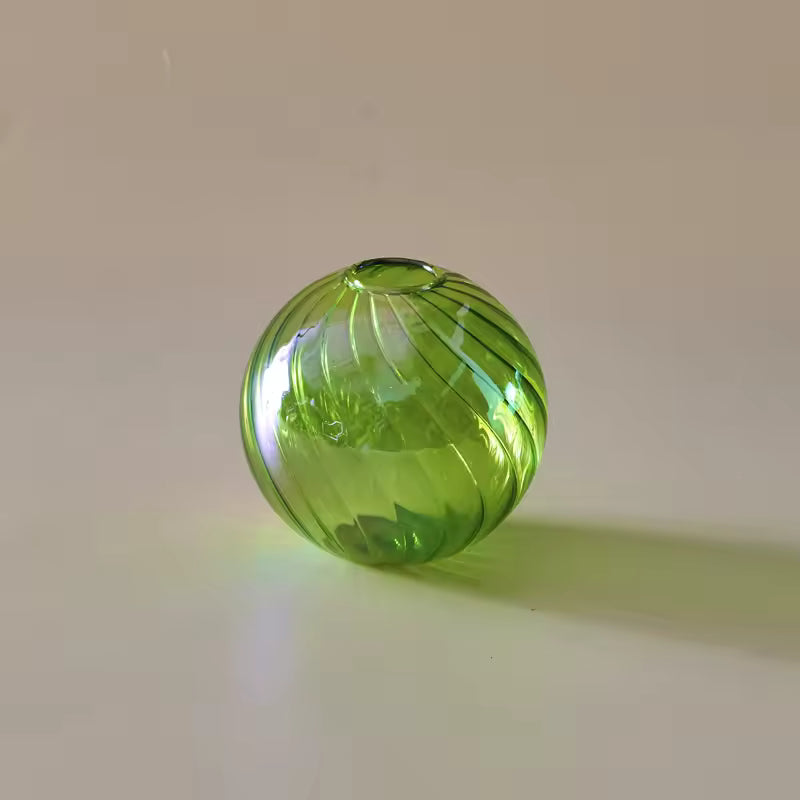 Iridescent Glass Vase - Modern Ball Vase Home Decor