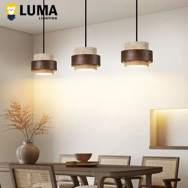 Wabi Sabi Travertine Pendant Light – Natural Stone Design