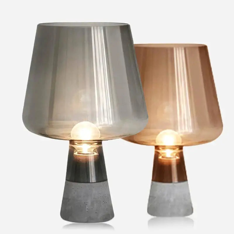 Modern Floor Lamp - Cement Base & Glass Shade | sitezone test 02