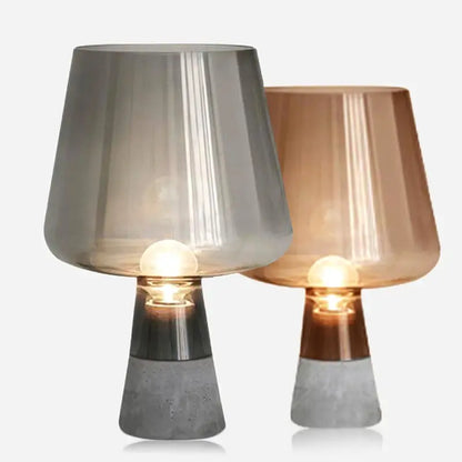 Modern Floor Lamp - Cement Base & Glass Shade | sitezone test 02