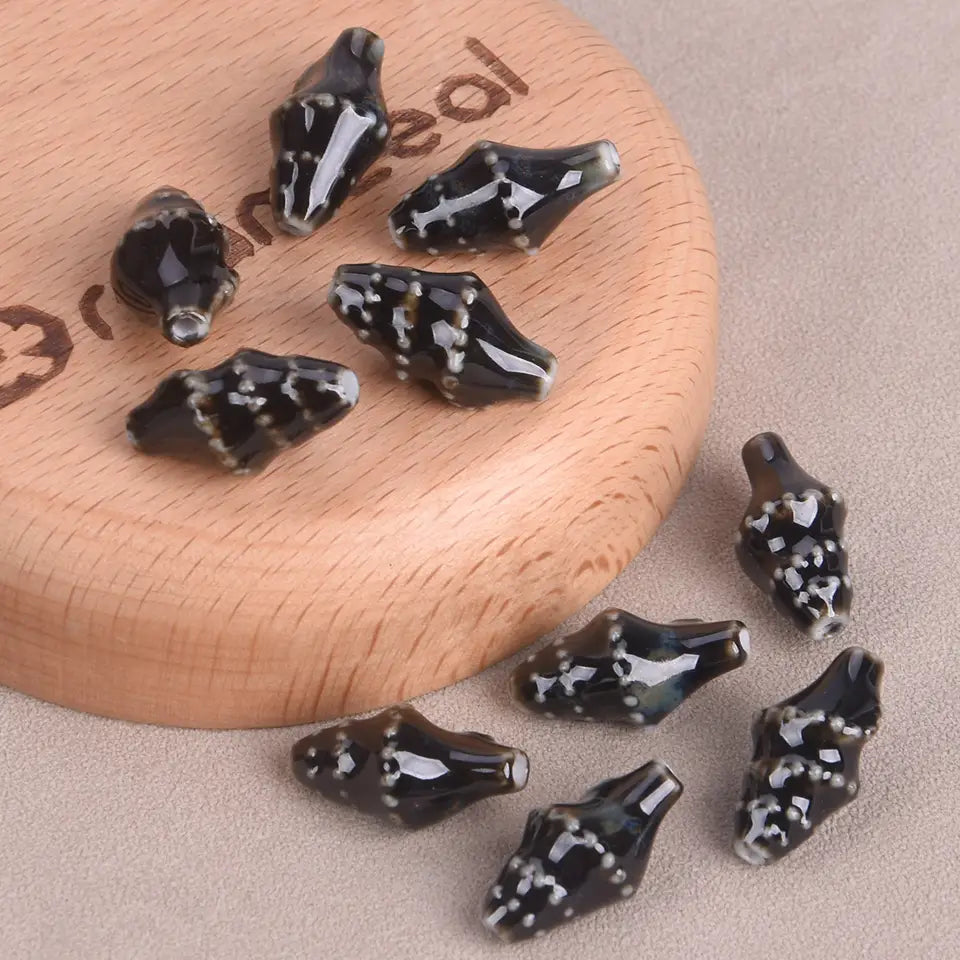 Ocean Conch Beads - Colorful Ceramic for Jewelry Making