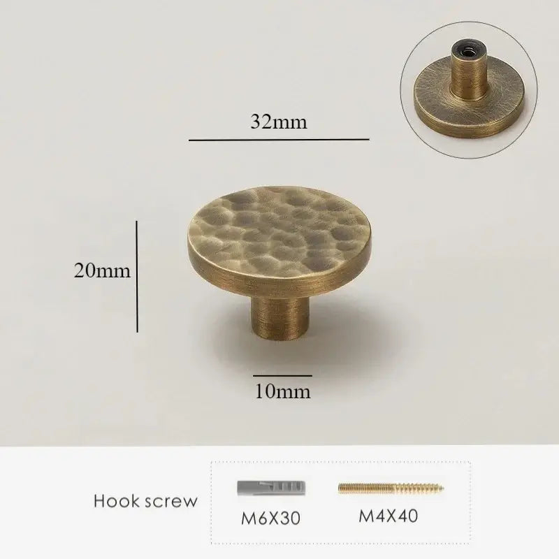 Brass Cabinet Knobs - Hand-Hammered Texture, Modern Design | sitezone test 02