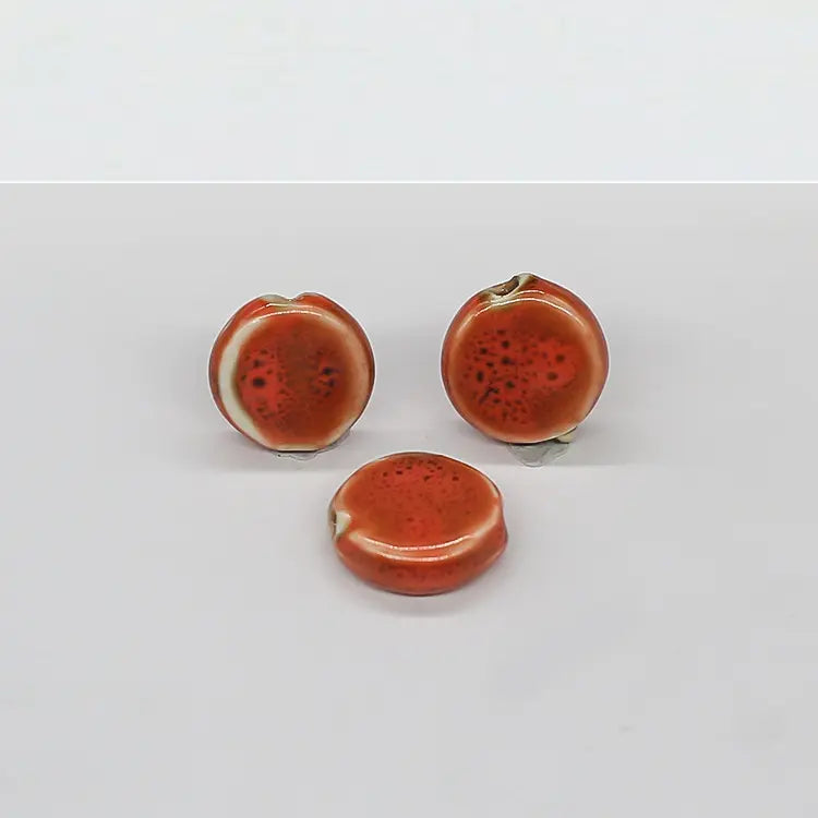 Ceramic Spacer Beads - 15x7mm Round Porcelain for Jewelry