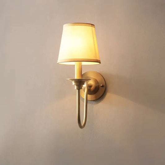 Full Copper Wall Lamp, Nordic Bedroom Lighting, American Classic Style.