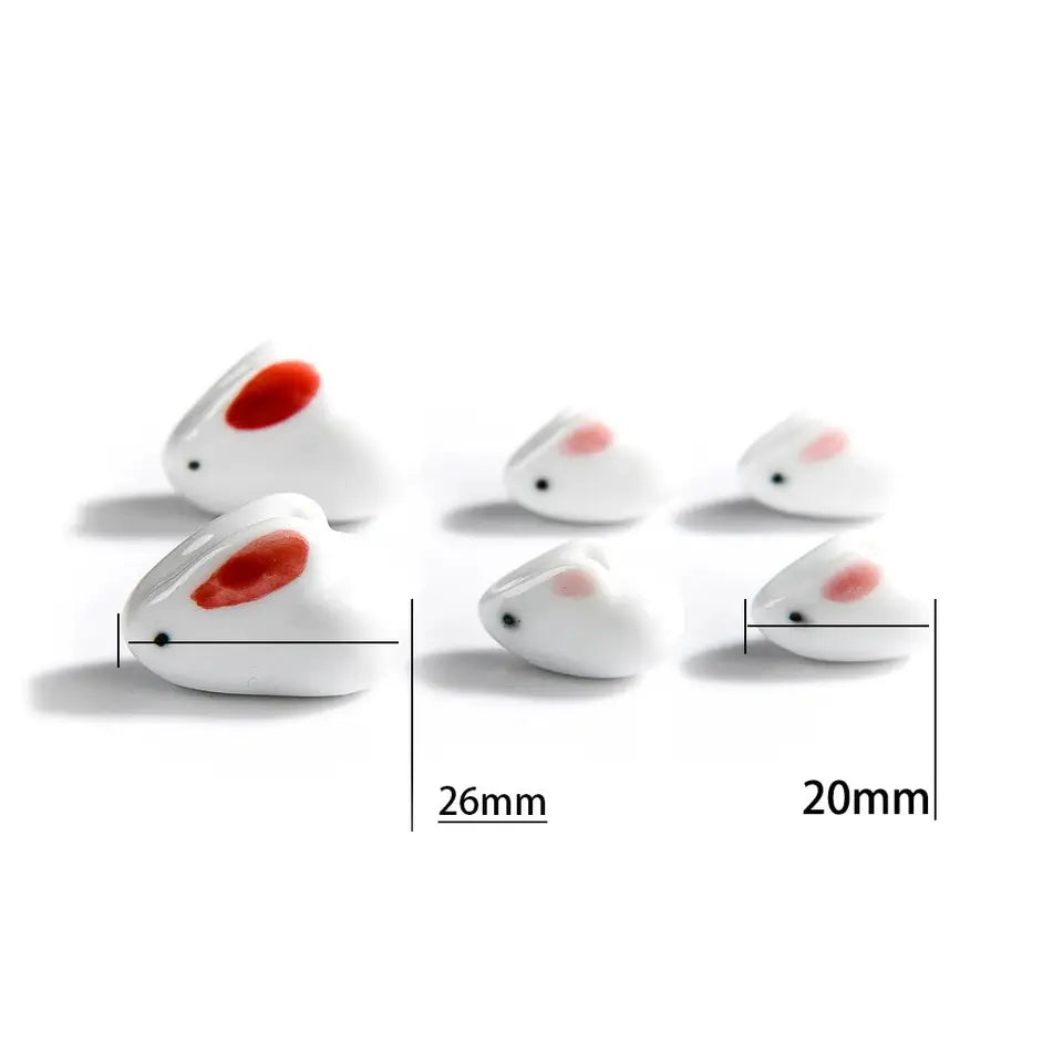Hand-Painted Rabbit Pottery Beads - Unique Pendant Jewelry | sitezone test 02