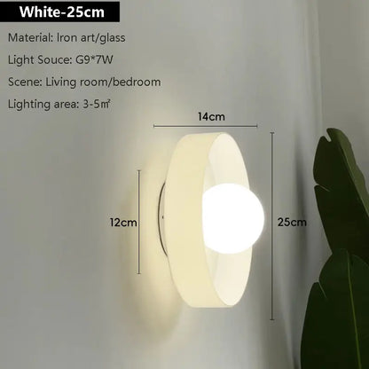Minimalist Wall Lamp – Round Glass for Bedroom & Living Room