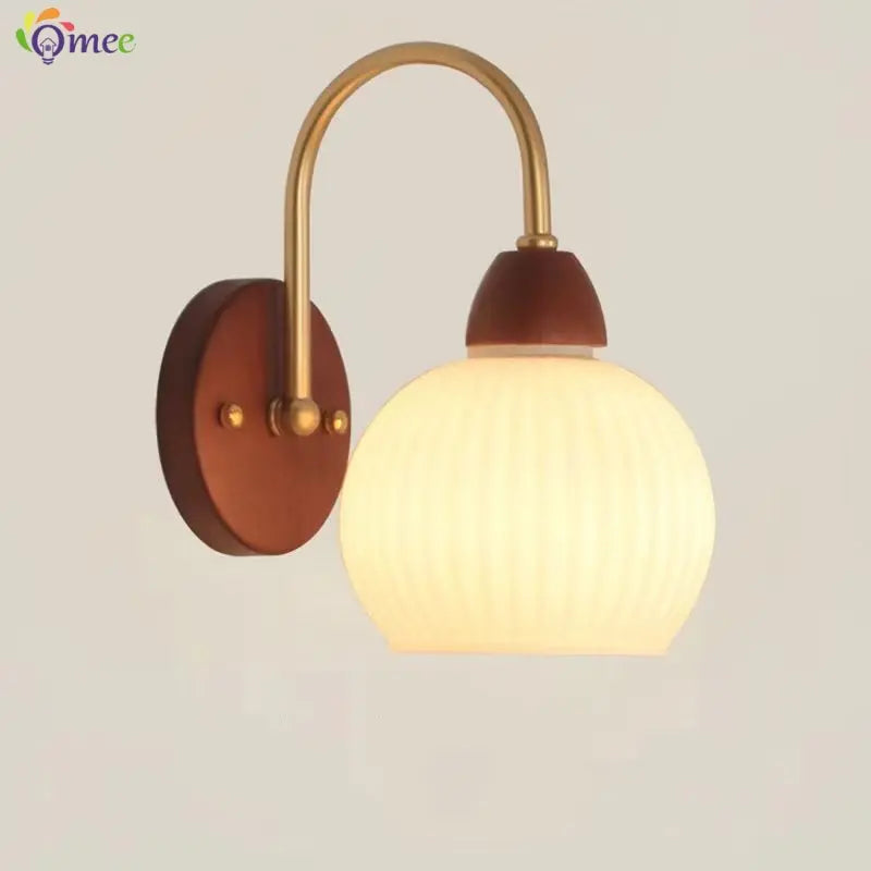 Modern Wooden Wall Lamp – LED Bedside Reading Light