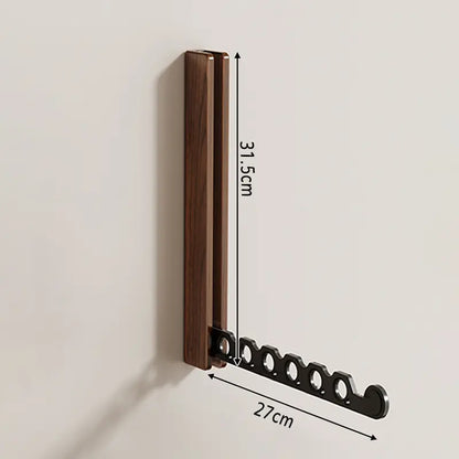 Wood Wall-Mounted Clothes Hanger - Space-Saving & Collapsible