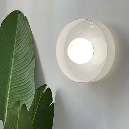 Minimalist Wall Lamp – Round Glass for Bedroom & Living Room