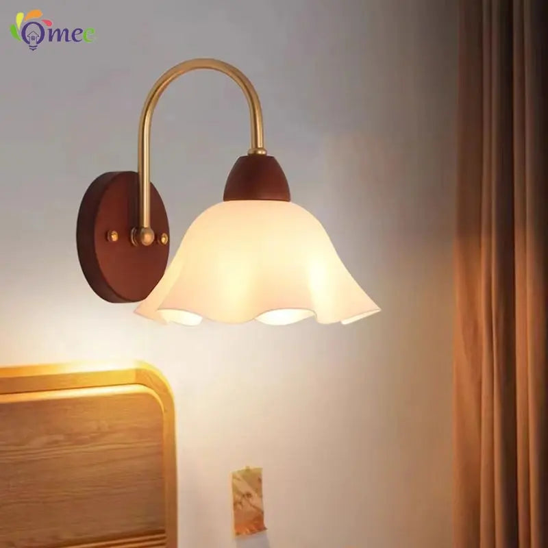 Modern Wooden Wall Lamp – LED Bedside Reading Light