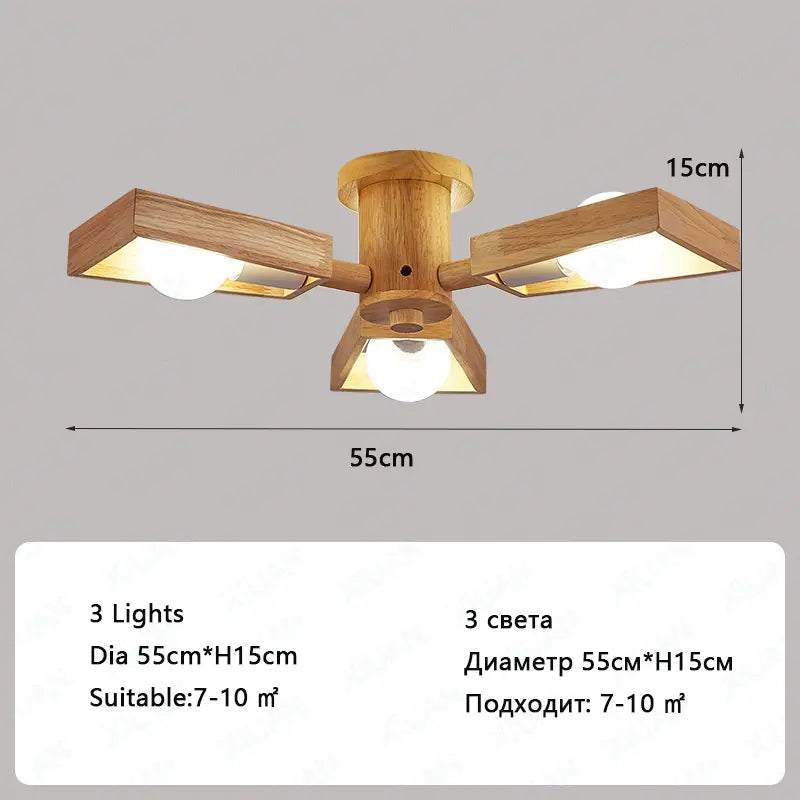 Nordic Wooden Chandelier – Tree Branch Design for Cozy Spaces