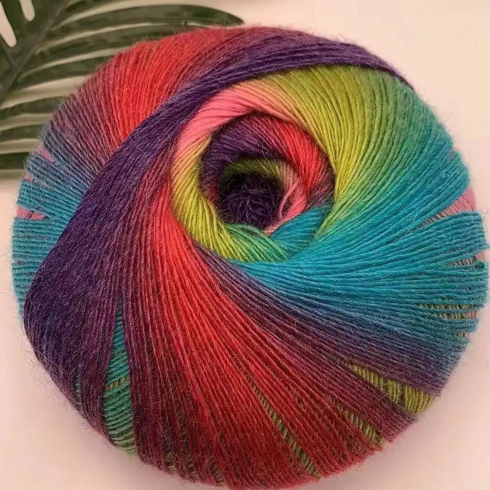 Rainbow Gradient Yarn - 200g/1600m for Crochet