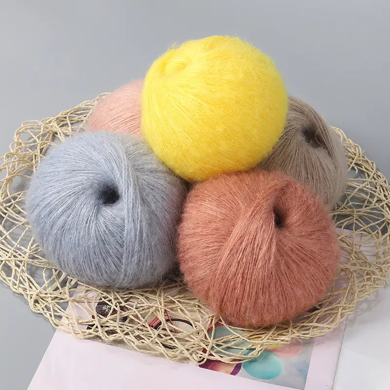 Mohair Yarn Set - Soft & Skin-Friendly for DIY Projects