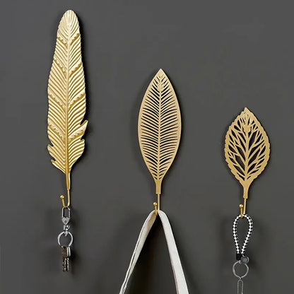 Gold Leaf Wall Hooks – Decorative & Functional Storage | sitezone test 02