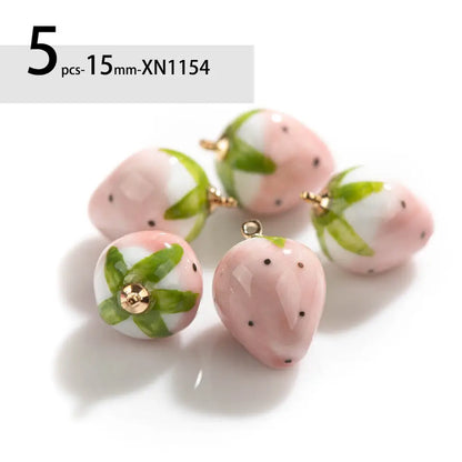 Strawberry Ceramic Beads - Retro Jewelry Pendant
