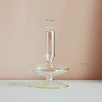 Rainbow Glass Candle Holder – Adds Color & Style