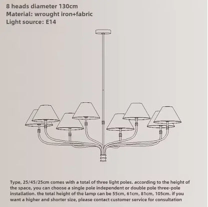 Collins Round Chandelier - Fabric Branch Lamp | Sitezone Test 02