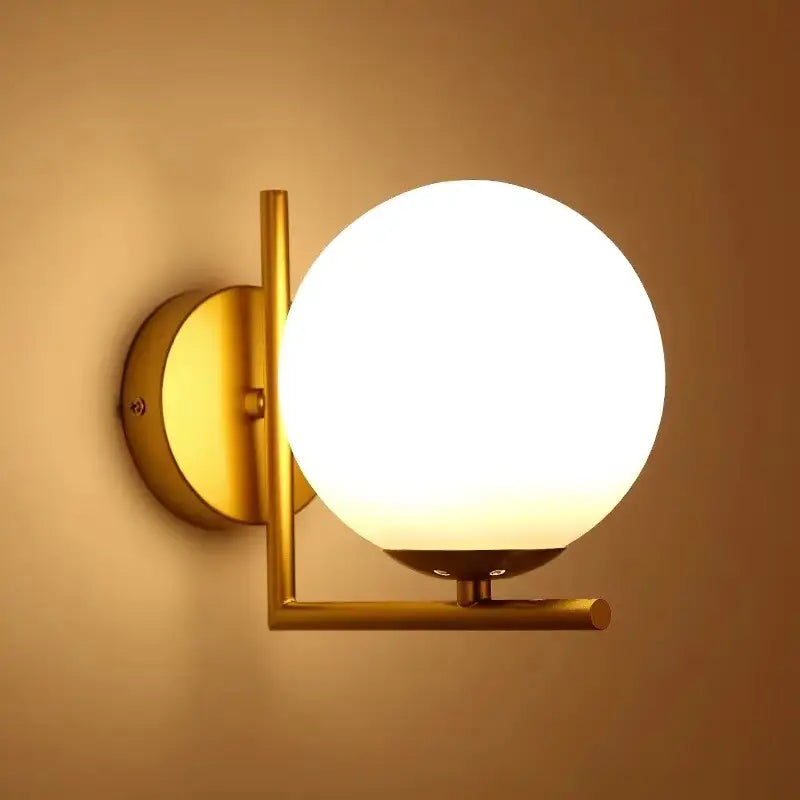 Modern Glass Globe Wall Sconce - Ambient Bedroom Lighting