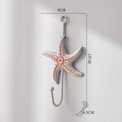 Starfish Wall Hook – Antique Blue, Coastal Charm