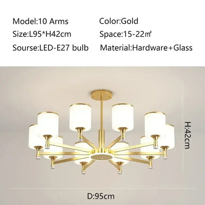Modern Gold Chandelier - Luxury Lighting for Living Room