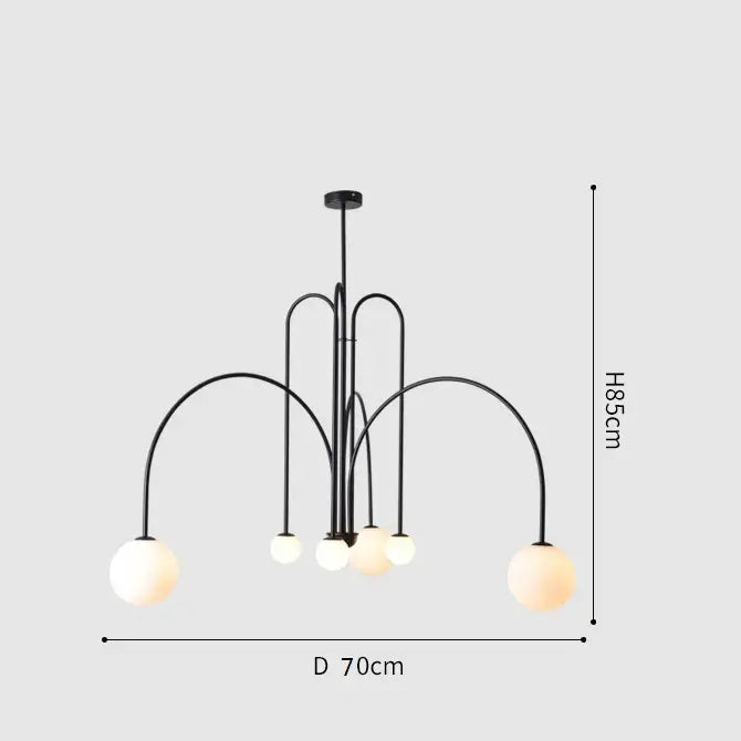 Geometric Glass Ball Chandelier - Modern Dining & Living Room